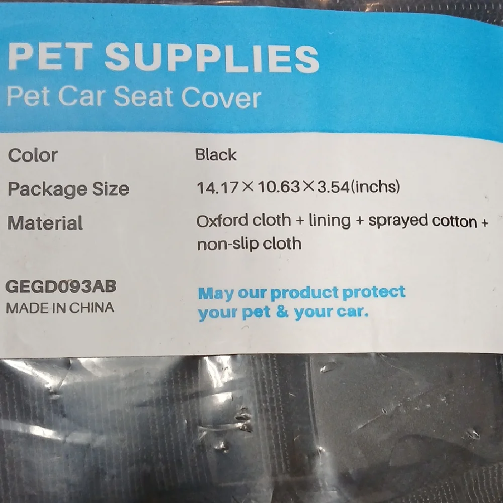 Luxury Car Seat Cover for Pets - Black